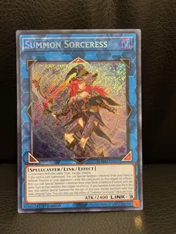 Yu-Gi-Oh Summon Sorceress 1st Edition BLMM-EN157 Secret Rare Card NM Condition - Image 2