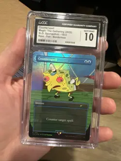 MTG Counterspell (1933) *RAINBOW FOIL* SECRET LAIR: SpongeBob CGC 10 Gem Mint ðŸ”¥ - Image 1