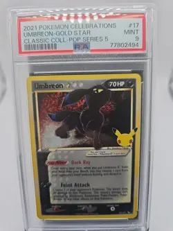 2021 Pokemon Celebrations Classic Collection #17 Umbreon Gold Star - PSA 9 - Image 1