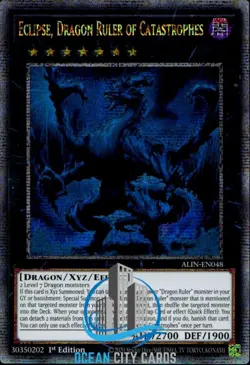 Yugioh ALIN-EN048 Eclipse, Dragon Ruler of Catastrophes Quarter Century Rare - Image 1