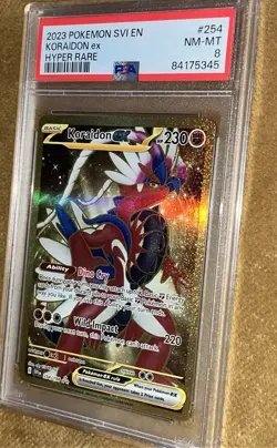 PSA 8 PokÃ©mon TCG Koraidon ex Scarlet & Violet 254/198 Holo Hyper Rare - Card - Image 2