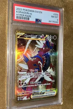 PSA 8 PokÃ©mon TCG Koraidon ex Scarlet & Violet 254/198 Holo Hyper Rare - Card - Image 3