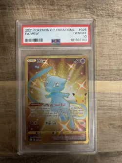 Pokemon Celebrations 2021 FA/MEW PSA 10 Gem MT Card 025/025 - Image 1