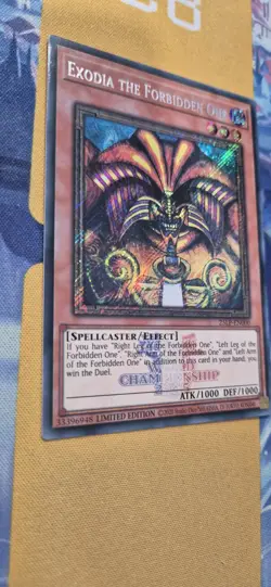 Yugioh! Exodia the Forbidden One EMBLAZONED SECRET 25LP-EN000 WORLD CHAMPIONSHIP - Image 3