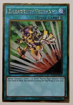 Yugioh TCG - Emergency Teleport - PGL3-EN081 - NM - Gold Rare Holo - 1st Ed 2016 - Image 1