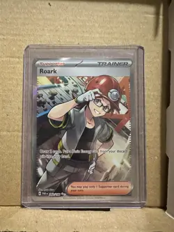 Pokemon TCG Scarlet & Violet Roark Trainer Full Art Paradox Rift Card 242/182 - Image 1