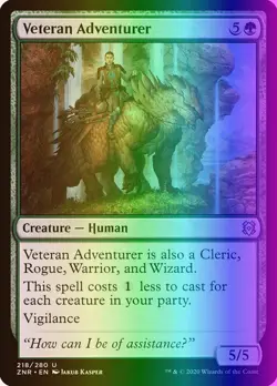 MTG Magic the Gathering Veteran Adventurer (218/496) Zendikar Rising LP FOIL - Image 1