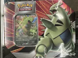 Pokemon TCG V Strikers Tin SEALED Tyranitar - Image 1