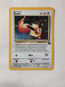 PokÃ©mon TCG Eevee #11 Black Star Holo Promo Card 1999 WOTC Holo Scratched - Image 1