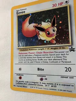 PokÃ©mon TCG Eevee #11 Black Star Holo Promo Card 1999 WOTC Holo Scratched - Image 2