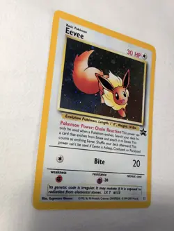 PokÃ©mon TCG Eevee #11 Black Star Holo Promo Card 1999 WOTC Holo Scratched - Image 3
