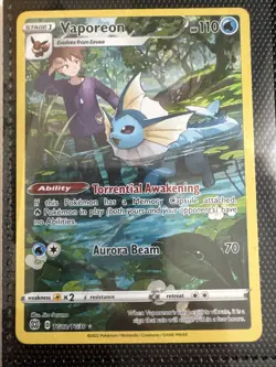 PokÃ©mon Vaporeon TCG TG02/TG30 Swsh09 Trainer Gallery Holo Card Brilliant Stars - Image 1