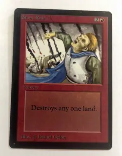 Misprint / Error Off centered  Stone Rain MTG Magic Beta Unplayed - Image 1