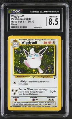 CGC 8.5 Wigglytuff 2000 Base Set 2 19/130 Holo Pokemon Card psa - Image 1