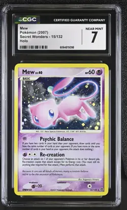 CGC 7 Mew 2007 Secret Wonders 15/132 Holo Pokemon Card psa - Image 1