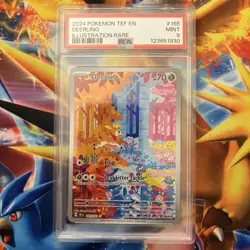 PokÃ©mon TCG Deerling Card Illustration Rare Temporal Forces 165/162 PSA 9 - Image 1