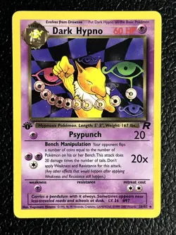 Dark Hypno 26/82  - Pokemon Team Rocket - 1st Edition - Non-Holo Rare - Image 1