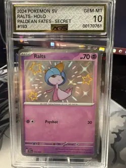Ralts 153/091 Sv: Paldean Fates Holo Pokemon TCG Card Baby Shiny Rare - Image 1