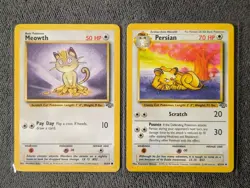 Pokemon TCG Jungle Set Meowth & Persian WOTC original 56/64 42/64 - Image 3