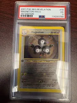 PSA 5 Magneton Holo 10/64 1st Edition Neo Revelation 2001 Pokemon Card - Image 1