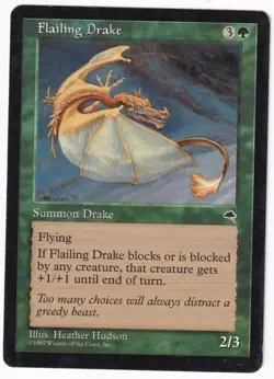 Flailing Drake Tempest #227 Magic The Gathering 1997 MTG Single - Image 1