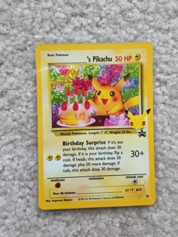 Birthday Pikachu 24 Holo Promo Pokemon TCG Celebrations NM - Mint - Image 1