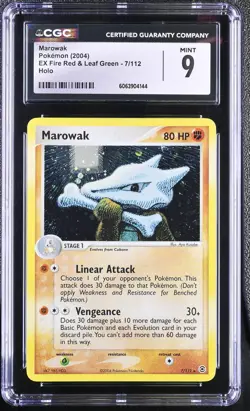 CGC 9 MINT Marowak EX Fire Red & Leaf Green 7/112 Holo Pokemon Card psa - Image 1