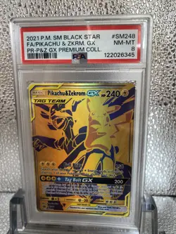 PSA 8 Pikachu & Zekrom GX Black Star Promo 2021 SM248 Pokemon English Sun & Moon - Image 2
