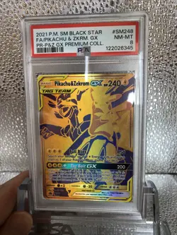 PSA 8 Pikachu & Zekrom GX Black Star Promo 2021 SM248 Pokemon English Sun & Moon - Image 3