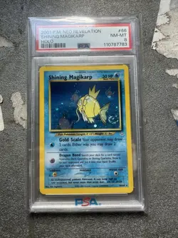 PSA 8 PokÃ©mon TCG Shining Magikarp Neo Revelation Holo Card 66/64 2001 Vintage - Image 1