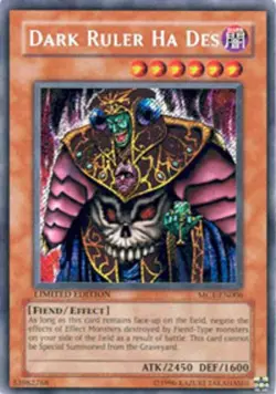 Yugioh! LP Dark Ruler Ha Des - MC1-EN006 - Secret Rare - Limited Edition Lightly - Image 1