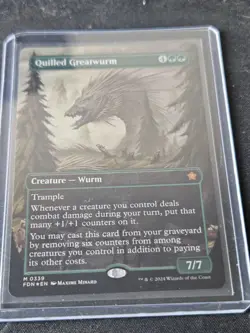 Quilled Greatwurm Borderless Foil Card 339 Foundations (MTG) - Image 1