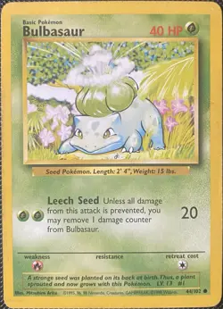 Bulbasaur 044/102 Base Set Regular (SEE PHOTOS) - PokÃ©mon Card - Image 1