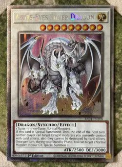 YuGiOh AZURE-EYES SILVER DRAGON Platinum Secret Rare RA04-EN208 - Image 2