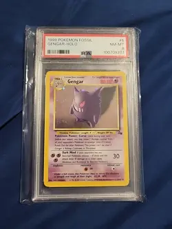 PokÃ©mon TCG Fossil Gengar Holo Rare Card 5/62 PSA 8 NM-MT - Image 1