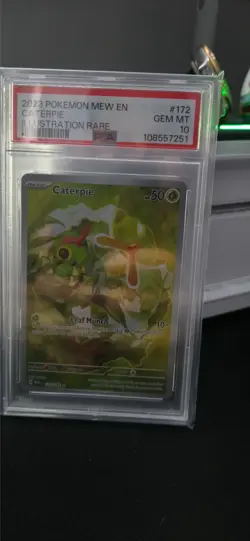 Pokemon TCG Caterpie Illustration Rare 172/165 Scarlet & Violet 151 PSA 10 - Image 1