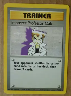 Imposter Professor Oak 73/102 Rare Non-Holo Base Set PokÃ©mon Trainer Card NM - Image 1