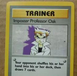 Imposter Professor Oak 73/102 Rare Non-Holo Base Set PokÃ©mon Trainer Card NM - Image 2