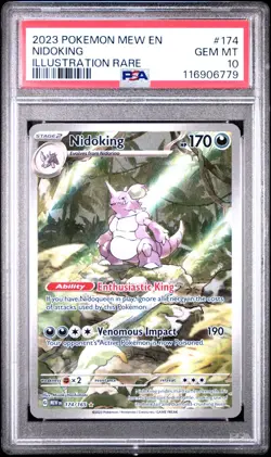 2023 POKEMON MEW EN-151 #174 NIDOKING ILLUSTRATION RARE PSA 10 QR - Image 1