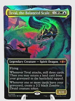 Teval, the Balanced Scale 0008-Tarkir Dragonstorm TDC Borderless Foil Mythic MTG - Image 3