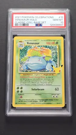 PSA 10 Venusaur Celebrations Classic Collection 15/102 Holo Rare Pokemon 2021 - Image 1