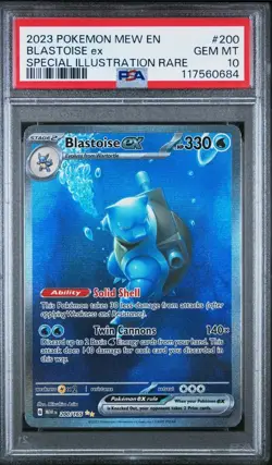 Pokemon Blastoise ex 200/165 Mew-EN 151 Special Illustration GEM MINT PSA 10 - Image 1