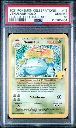 PSA 10 VENUSAUR 15 CELEBRATIONS CLASSIC COLLECTION POKEMON GEM MINT - Image 1