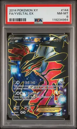 Pokemon TCG Yveltal EX Full Art 144/146 XY - PSA 8 NM-MT - Image 1
