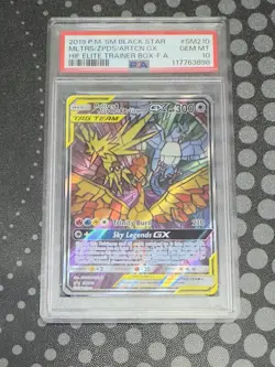 Pokemon Moltres Zapdos Articuno GX Hidden Fates Black Star Promo SM210 PSA 10 - Image 1