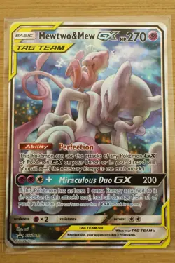 Mewtwo and Mew GX Tag Team Full Art Textured Promo Card SM191 - Image 1