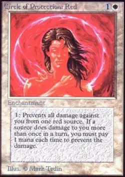 1 x Circle of Protection: Red - Alpha - Moderate Play - MTG - Image 1