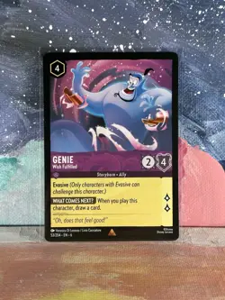 Disney Lorcana Azurite Sea Genie Wish Fulfilled 53/204 EN6 Rare Non-Foil Card - Image 1