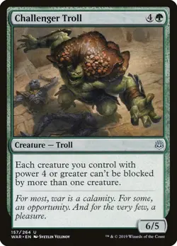 Challenger Troll 157 WAR 2019 MTG Green Creature Velinov Uncommon - Image 1