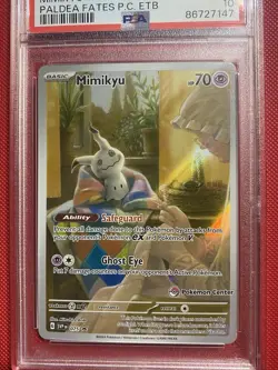 Pokemon Card Mimikyu 075 Pokemon Center Promo Paldean Fates Illustration Rare - Image 2